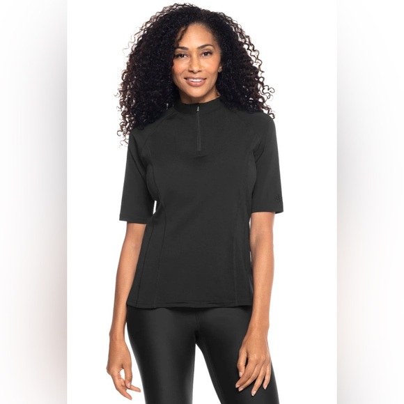 Coolibar Women's Freestyle Short Sleeve Rash Guard UPF 50+ size xxl swim black - Picture 1 of 7